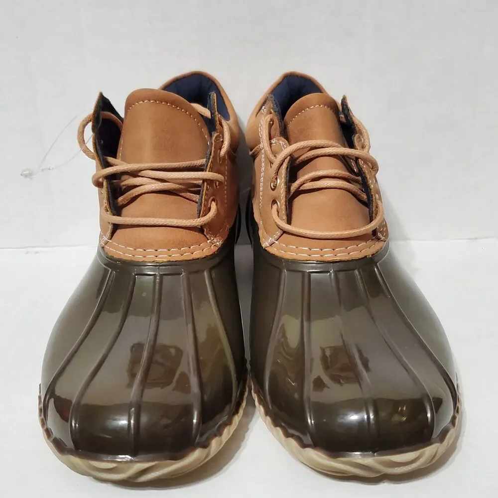 Tommy Hilfiger THWEAT-M Womens Size 6 M Brown Duck Lace Up Rain Ankle Boots Shoe